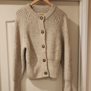 Cozy Cream Button-Front Women's Sweater Cardigan